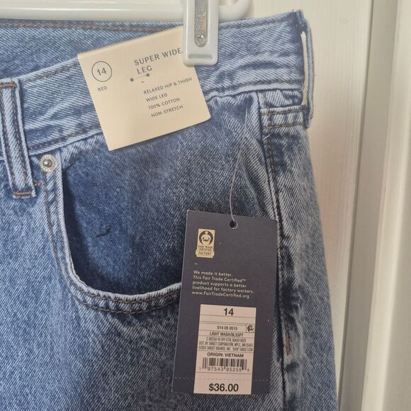 Universal Thread Blue Super Wide Leg Jeans Casual Plus Size 14 NWT - Picture 5 of 6
